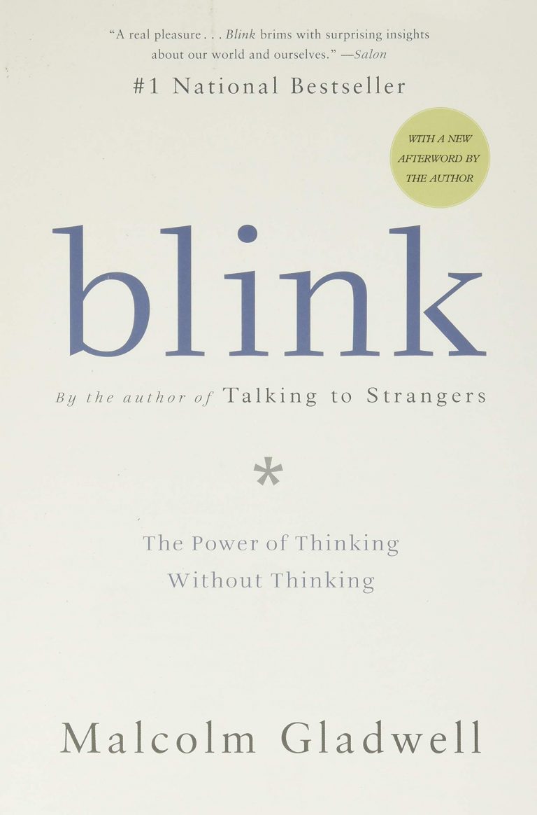 Malcom Gladwell: Blink, kirjan kansi