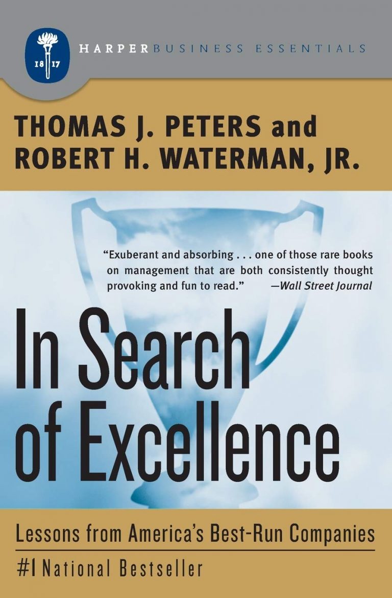 Peters & Waterman: In Search of Excellence, kirjan kansi