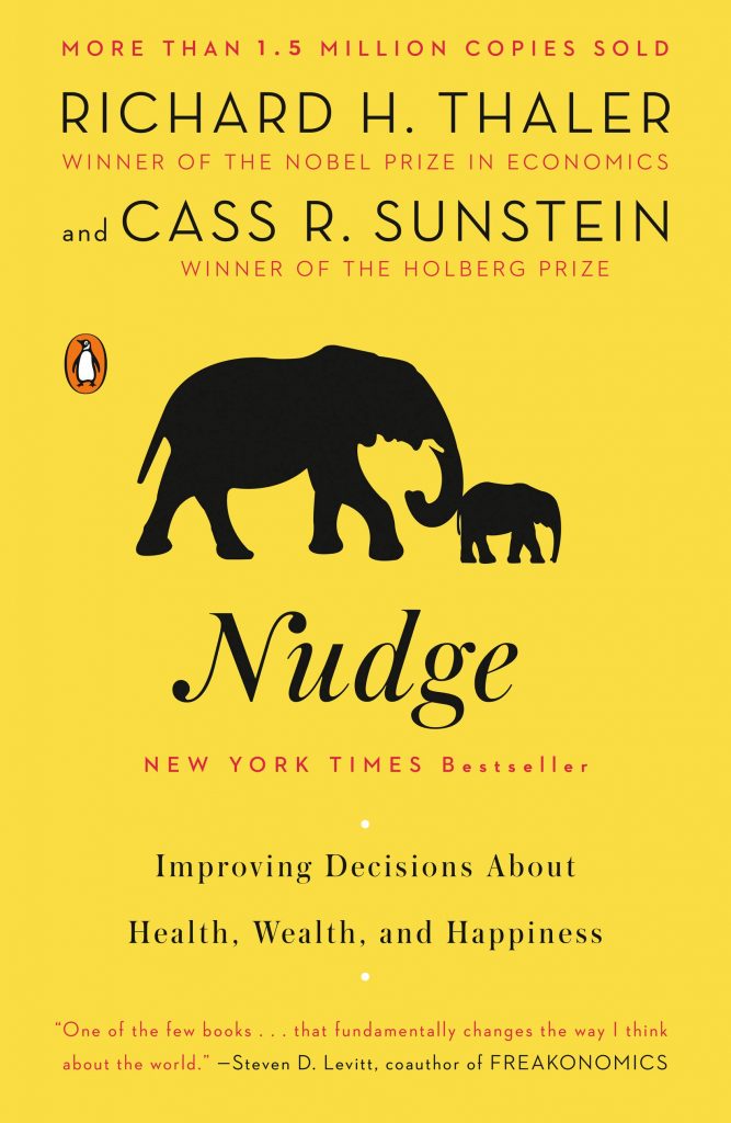 Richard H. Thaler & Cass R. Sunstein: Nudge, kirjan kansi