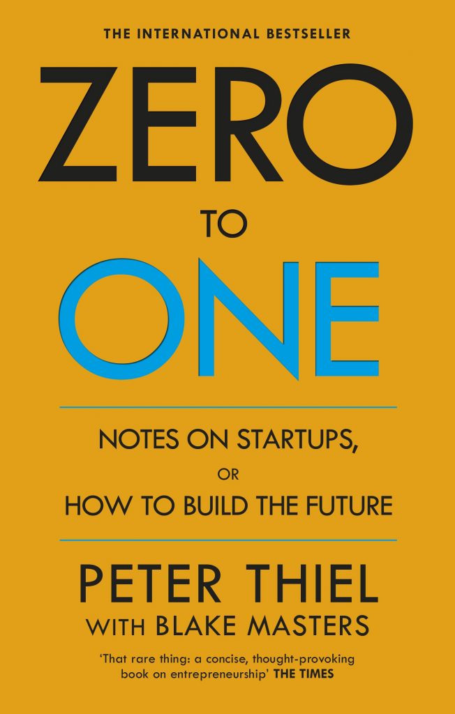 Peter Thiel: Zero to One, kirjan kansi