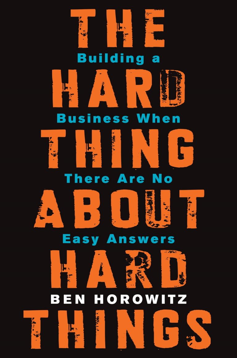 Horowitz: The Hard Thing about The Hard Things, kirjan kansi